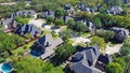 Top view expensive two story mansion houses with swimming pools near a cul-de-sac in Grapevine, Texas, USA Royalty Free Stock Photo