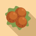 Top view falafel icon flat vector. Cooking food