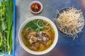Top view of famous local traditional Vietnamese food - Pho Royalty Free Stock Photo