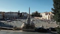 Top view on famous popolo square,people tourists walking for shopping,italy