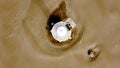 Top view of Faro del Fangar lighthouse in Delta del Ebro - Spain