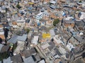 Top view of a favela slum and its buildings, houses. Rio de Janeiro, Brazil. Royalty Free Stock Photo