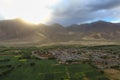 Top view of the first Buddhist monastery in Tibet, Samye temple