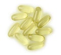 Top view of fish oil supplements isolaled Royalty Free Stock Photo