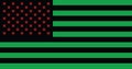 Top view of flag of African Americans, untied states of America. USA Juneteenth Freedom Day. no flagpole. Plane design, layout.