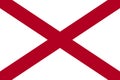 Top view of flag of Alabama, no flagpole. Plane design, layout. Flag background