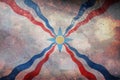 Top view of flag of the Assyrians USA with grunge texture. no flagpole. Plane design, layout. Flag background. religion, love holy Royalty Free Stock Photo