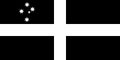 Top view of flag Australian Cornish heritage, Australia. Australian travel and patriot concept. no flagpole. Plane design, layout