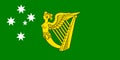 Top view of flag Australian Irish heritage, Australia. Australian travel and patriot concept. no flagpole. Plane design, layout.