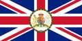 Top view of flag of British Ambassador Ensign . flag of united kingdom of great Britain, England. no flagpole. Plane design,