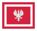 Top view of flag Chief of the General Staff of the Polish Armed Forces, Poland. Polish patriot and travel concept. no flagpole.