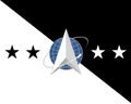 Top view of flag of Chief of Space Operations, no flagpole. Plane design, layout. Flag background
