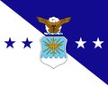 Top view of flag of Chief of Staff of the United States Air Force, no flagpole. Plane design, layout. Flag background