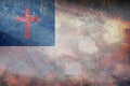 Top view of flag of Christian USA with grunge texture. no flagpole. Plane design, layout. Flag background. religion, love holy Royalty Free Stock Photo