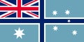 Top view of flag Civil Air Ensign of Australia, Australia. Australian travel and patriot concept. no flagpole. Plane design,