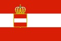 Top view of flag Civil ensign of Austria Hungary 1786 1869 Austria. Austrian patriot and travel concept. no flagpole. Plane design