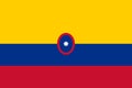 Top view of flag Civil Ensign Colombia. Colombian patriot and travel concept. no flagpole. Plane design, layout. Flag background