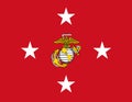 Top view of flag of Commandant of the United States Marine Corps, no flagpole. Plane design, layout. Flag background