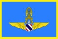 Top view of flag Commander-in-Chief of the Royal Thai Air Force Thailand. Thai patriot and travel concept. no flagpole. Plane