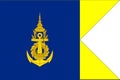 Top view of flag Commander of the Royal Thai Marine Corps Thailand. Thai patriot and travel concept. no flagpole. Plane design,