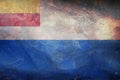 Top view of flag Duiven, Netherlands. retro flag with grunge texture. Dutch travel and patriot concept. no flagpole. Plane design Royalty Free Stock Photo