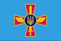 Top view of flag Ensign of the Ukrainian Air Force, Ukraine. Ukrainian patriot and travel concept. no flagpole. Plane design,