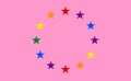 Top view of flag of Europe pink pride pride, no flagpole. Plane design, layout. Flag background. Freedom and love concept. Pride