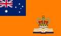 Top view of flag Grand Orange Lodge of Australia, Australia. Australian travel and patriot concept. no flagpole. Plane design,