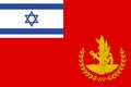 Top view of flag IDF Chief of Staff, Israel. Israeli travel and patriot concept. no flagpole. Plane design, layout. Flag