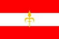 Top view of flag Imperial Free City of Trieste Austria. Austrian patriot and travel concept. no flagpole. Plane design, layout.