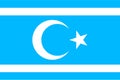 Top view of flag Iraqi Turkmen Front Turkey. Turkish patriot and travel concept. no flagpole. Plane design, layout. Flag