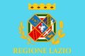 Top view of flag Lazio, Italy. italian travel and patriot concept. no flagpole. Plane design, layout. Flag background