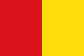 Top view of flag Luik, Belgium. Belgian travel and patriot concept. no flagpole. Plane design, layout. Flag background