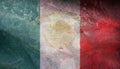 Top view of flag Mexican Presidential Standard, Mexico. retro flag with grunge texture. United Mexican States travel and patriot