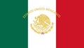 Top view of flag Mexican Presidential Standard, Mexico. United Mexican States travel and patriot concept. no flagpole. Plane