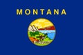 Top view of flag of Montana, no flagpole. Plane design, layout. Flag background