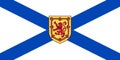 Top view of flag of Nova Scotia, Canada. Canadian travel and patriot concept. no flagpole. Plane design, layout. Flag background