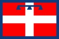 Top view of flag Piedmont, Italy. italian travel and patriot concept. no flagpole. Plane design, layout. Flag background