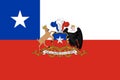 Top view of flag President, Chile. Chilean travel and patriot concept. no flagpole. Plane design, layout. Flag background Royalty Free Stock Photo