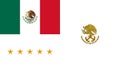 Top view of flag presidential Mexico comandante supremo buques, Mexico. United Mexican States travel and patriot concept. no Royalty Free Stock Photo