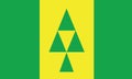 Top view of flag of Prince Albert, Saskatchewan, Canada. Canadian travel and patriot concept. no flagpole. Plane design, layout.