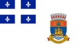 Top view of flag Quebec City 1967 1987 Canada. Canadian patriot and travel concept. no flagpole. Plane design, layout. Flag