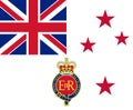 Top view of flag Queen\'s Colour for Royal Navy New Zealand. New Zealand patriot and travel concept. no flagpole. Plane