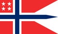 Top view of flag Rank an Admiral of the Royal Norwegian Navy, Norway. Norwegian patriot and travel concept. no flagpole. Plane