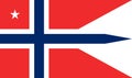 Top view of flag Rank a Commodor of the Royal Norwegian Navy, Norway. Norwegian patriot and travel concept. no flagpole. Plane