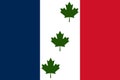 Top view of flag Saint ephrem de Beauce, Quebec Canada. Canadian patriot and travel concept. no flagpole. Plane design, layout.