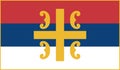 Top view of flag of the Serbian Orthodox Church. no flagpole. Plane design, layout. Flag background. religion, love holy spirit Royalty Free Stock Photo