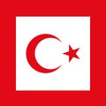 Top view of flag Standard of General staff of Turkish Armed Forces Turkey. Turkish patriot and travel concept. no flagpole. Plane