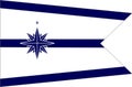 Top view of flag Standard of the Minister of Land, Infrastructure, Transport and Tourism, Japan. Japanese patriot and travel