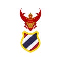 Top view of flag Standard of the Regent Thailand. Thai patriot and travel concept. no flagpole. Plane design, layout. Flag
